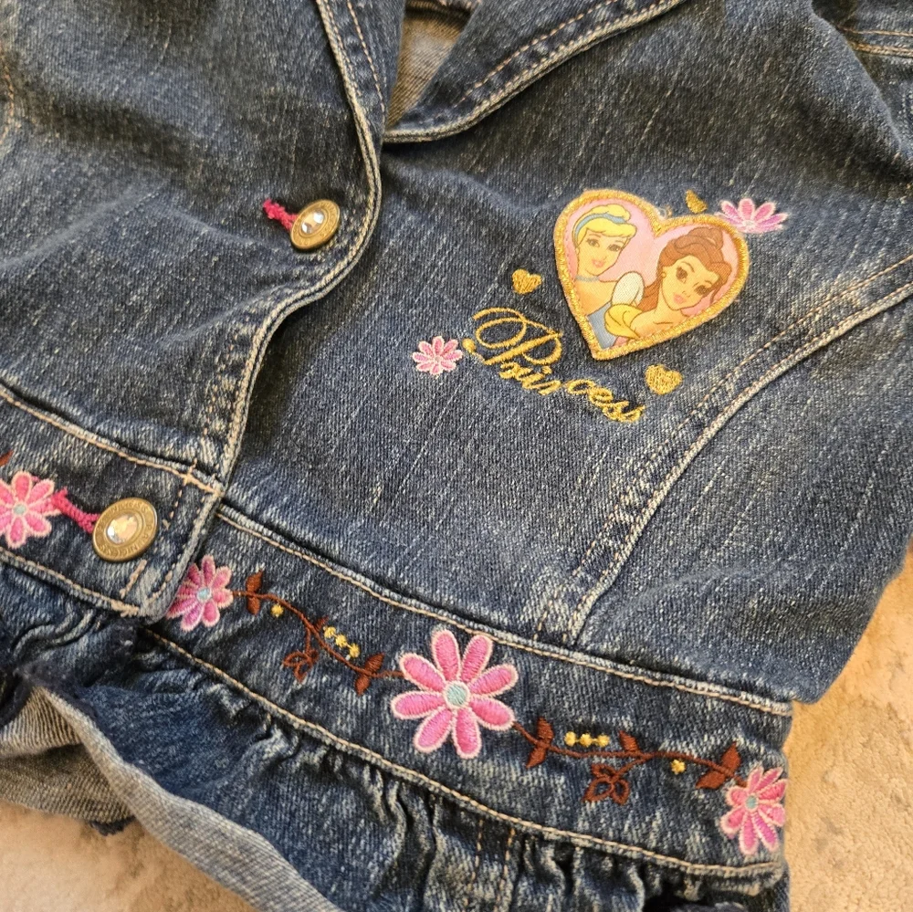 Y2K Disney Princess Belle and Cinderella Denim Jean Jacket